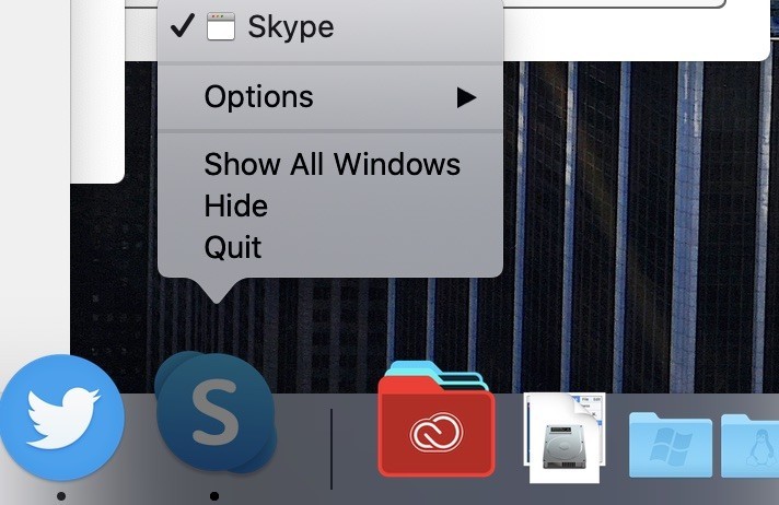 sign out of skype for business application in mac
